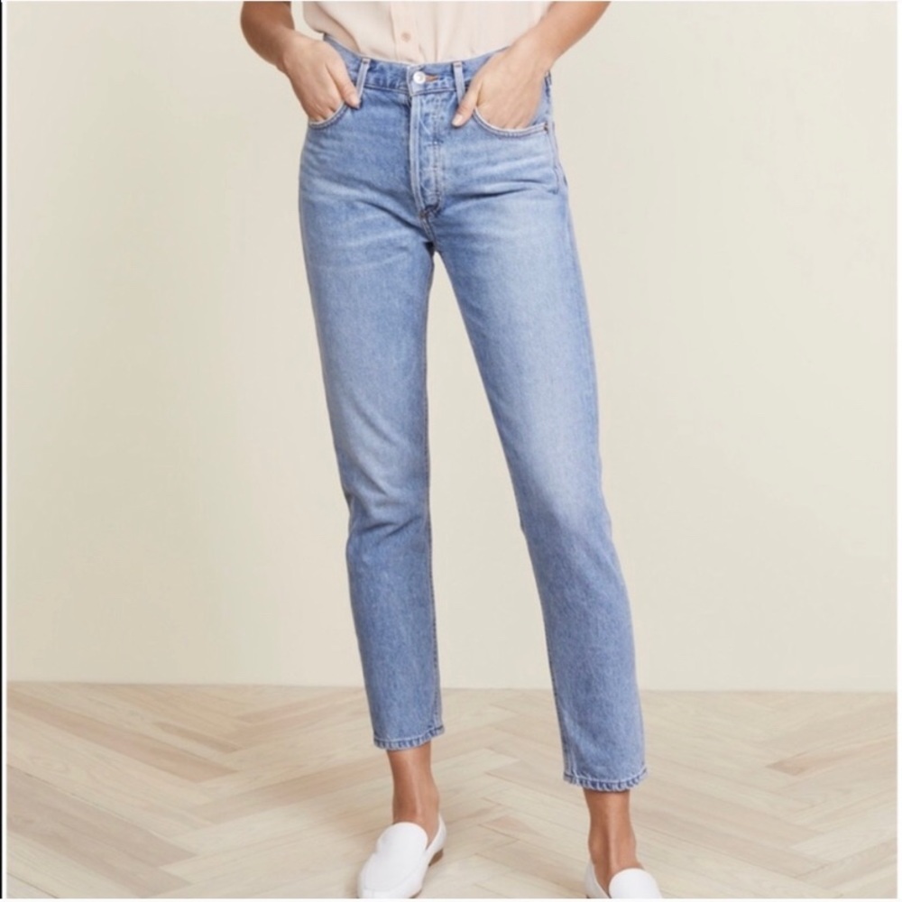 {AGOLDE} High Rise Button Fly Jamie Cropped Jeans